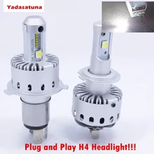 Plug/Play H4 HB2 9003 Oi/Lo LEVOU Kit Farol Do Carro 7 S 80 W 16000LM 6500 K Farol de Iluminação Automotiva Com Zes + Cree XHP-50 fichas