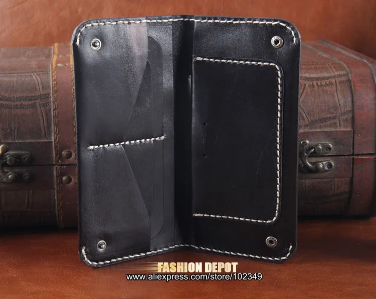 Genuine Leather Handmade Wallet with big stiching (18)