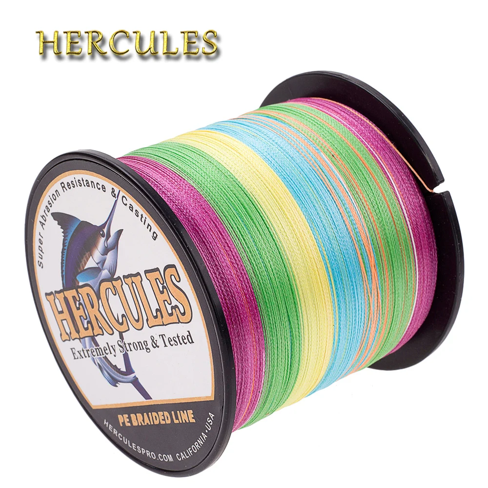 

Hercules Braided Fishing Line 100M 300M 500M 1000M 1500M 2000M For Carp Fishing Peche Multifilament 4 Strands PE 6-100LB Pesca