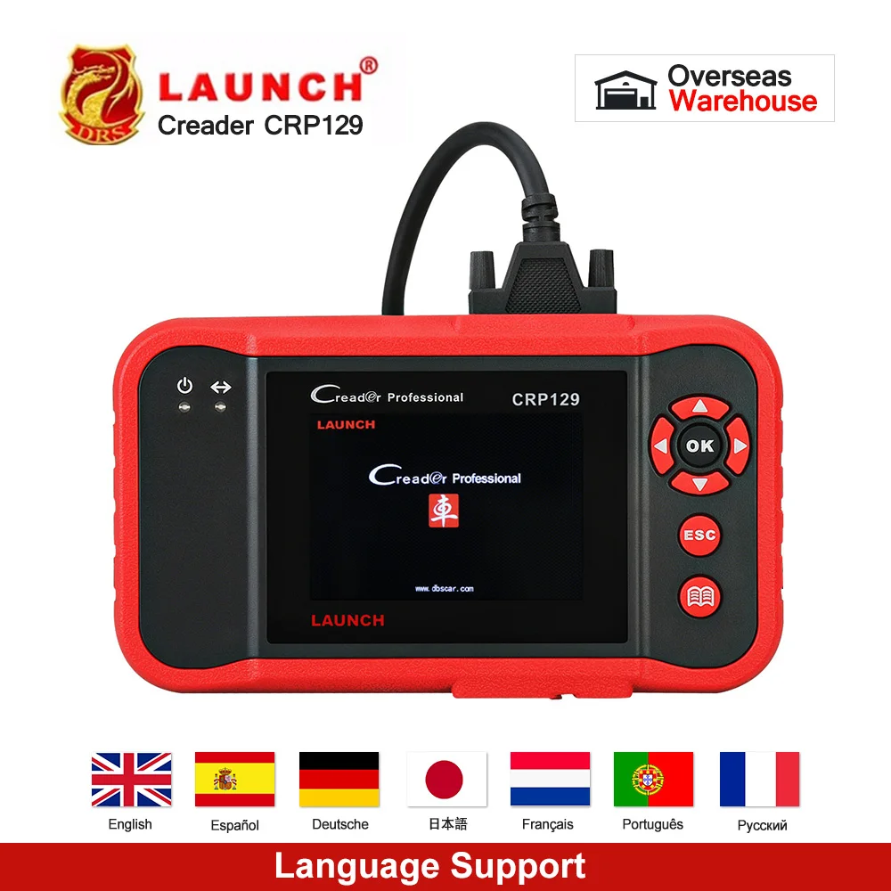 Launch X431 Creader CRP129 автоматический считыватель кодов OBD2 сканер OBDII автомобильный диагностический инструмент машина Creader VII 8 ABS SRS инструменты