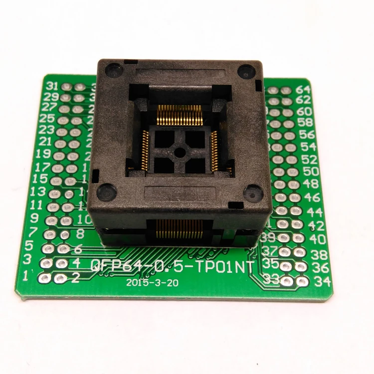 QFP64 TQFP64 LQFP64 Burn в гнездо шаг 0,5 мм FPQ-64-0.5-06 Тесты индикатор; Программирование адаптер с открытым верхом Структура