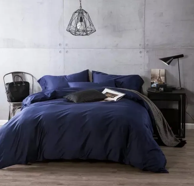 Luxury Navy Blue Egyptian Cotton Bedding Sets Sheets Bedspreads