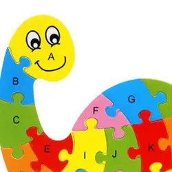 Головоломка с алфавитом 3D древесины ребенка развивающие игры Животные динозавр игрушка в подарок