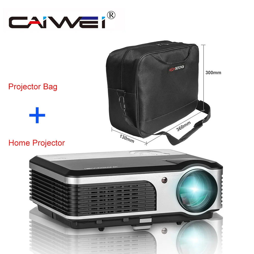 CAIWEI Portable LCD Projector with Bag Home Cinema Video 1080P Theater