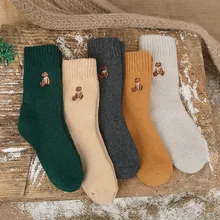5 pairs winter ladies thermal rabbit wool cute female Cotton socks for women high quality thicken warm socks