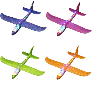 

48cm Kids Airplane Toy Hand Throw Aircraft Toys EPP Foam Maneuver Throwing Glider Light Airplane Model Toy Birthday Gift