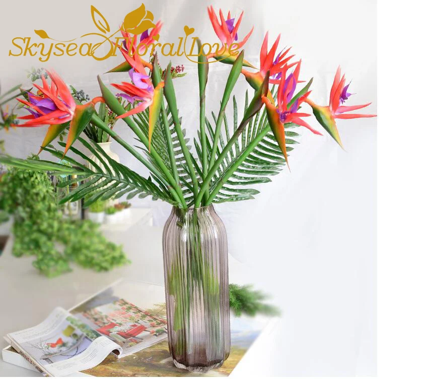

Fake flower Home decorations 80 cm paradise bird artificial flowers Strelitzia decoration decorative flowers living room flower
