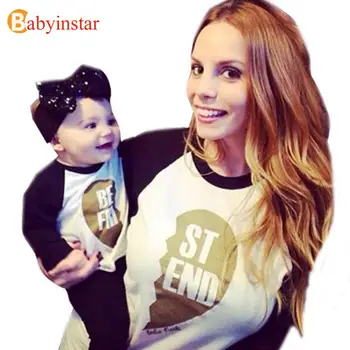 New Spring Outwear Tops Family Matching Outfits T-shirt Mother Daughter Son Family Clothe Boy Girl Top tees Family Look fitted