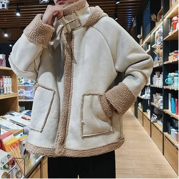 

Quality Fleece Student Cotton-padded Winter Clothes Jacket Men Thick Warm Coat Parka Windproof Outwear Youth Korean Streetwear