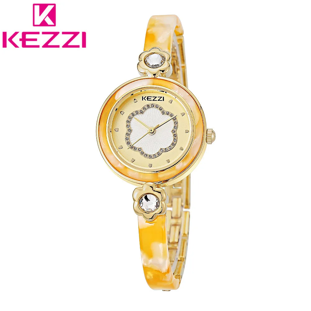 KEZZI KW1241 Luxury Brand Rhinestone Stainless Steel Watch Women Bracelet Quartz Watch Ladies Wristwatch Relogio Feminino