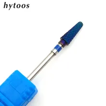 HYTOOS Blue Nano Cone Nail Drill Bit Tungsten Carbide Burrs 3/32″ Bits For Manicure Milling Cutter Drill Accessories