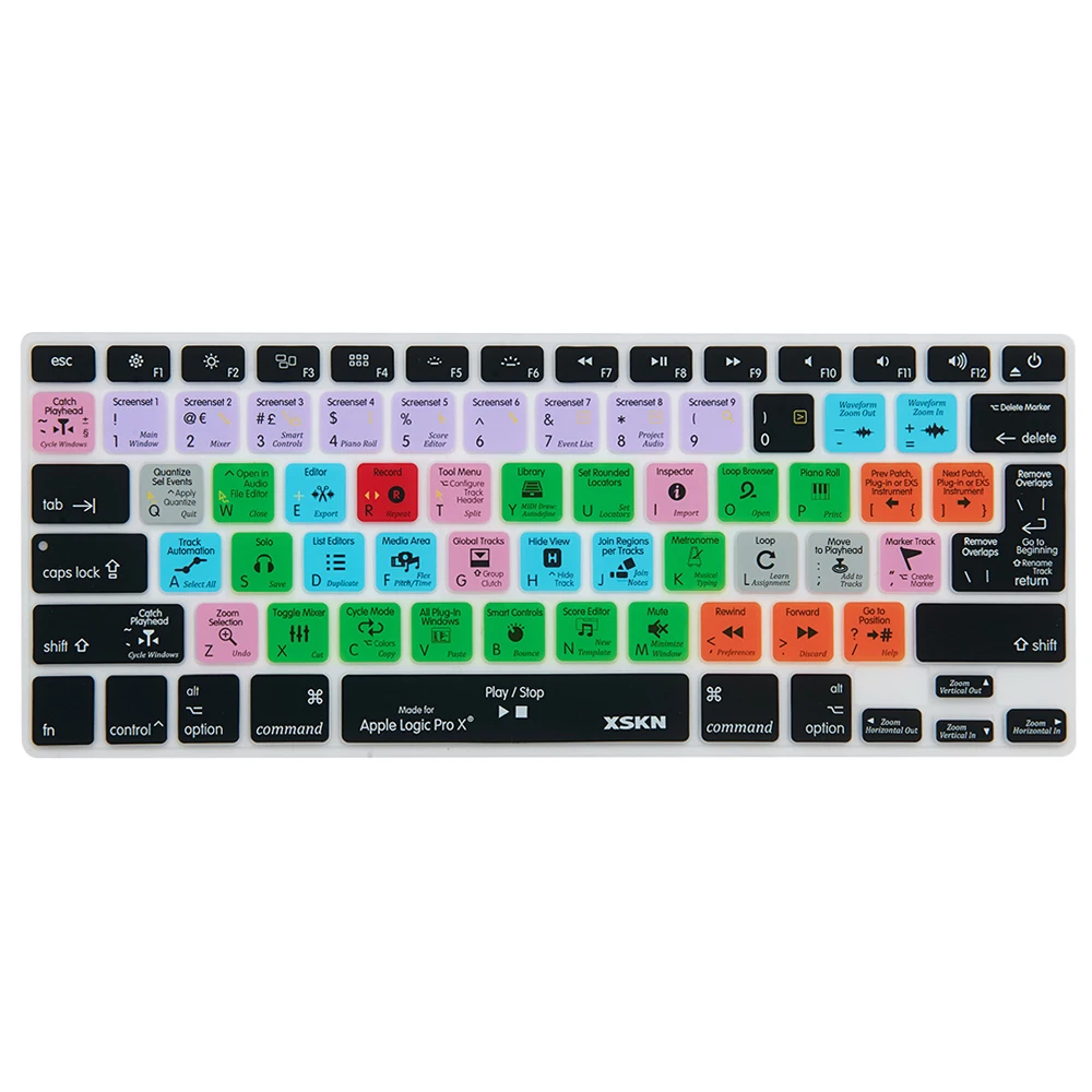 para a Lógica Teclado de Silicone Pele para Macbook Polegada para Macbook Atalho Funcional Capa ar 13 1315 Eua & Europeu Pro x 10 - Imagem 3