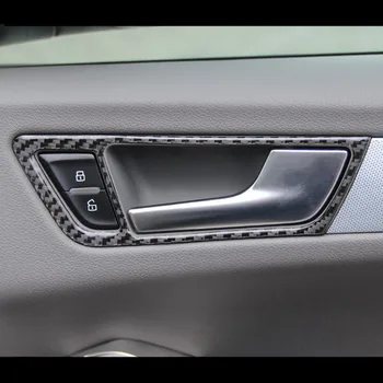 

Car Styling Interior Door Handle Decoration Frame Trim Carbon Fiber Doorknob Cover Stickers 4pcs For Audi Q5 2010-2016