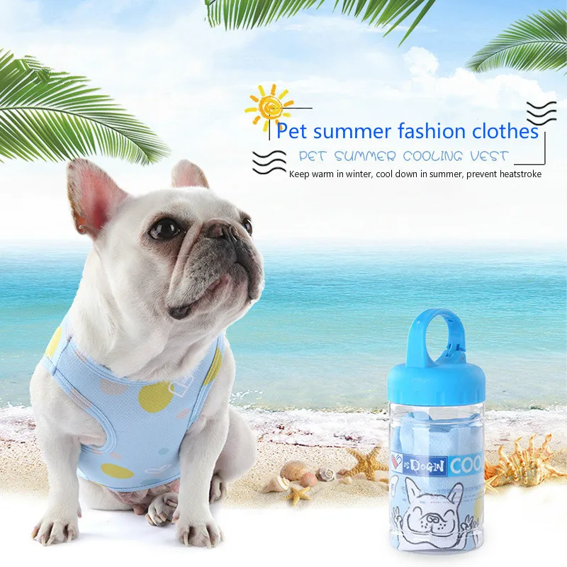 

2019 New pet cool clothes dog fight summer vest thin heatstroke protection blue
