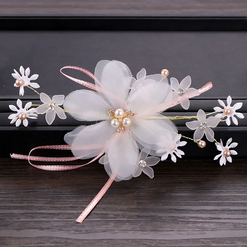 

Sweet White Yarn Flower Hair Pins Headwear Handmade Floral Hairpin Wedding Headpiece Hair Jewelry Accessories for Women Girls SL