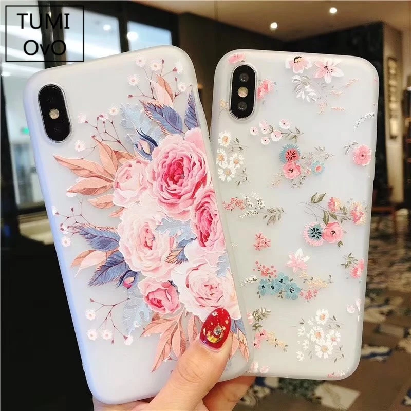 For Iphone X Simple Pink Girl Flower Plants Matte Back Phone Cover For Iphone 6 6s 7 8 Plus Unicorn Silicone Phone Case Funda Mobile Phone Cases Covers Aliexpress