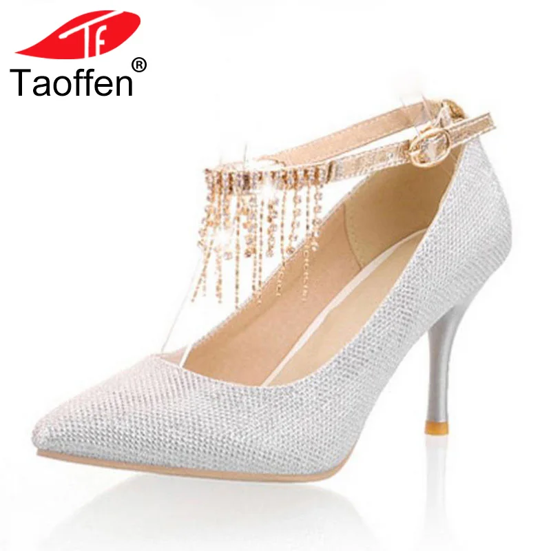 

TAOFFEN free shipping high heel shoes women sexy dress footwear fashion lady spring pumps P10908 hot sale 30-43