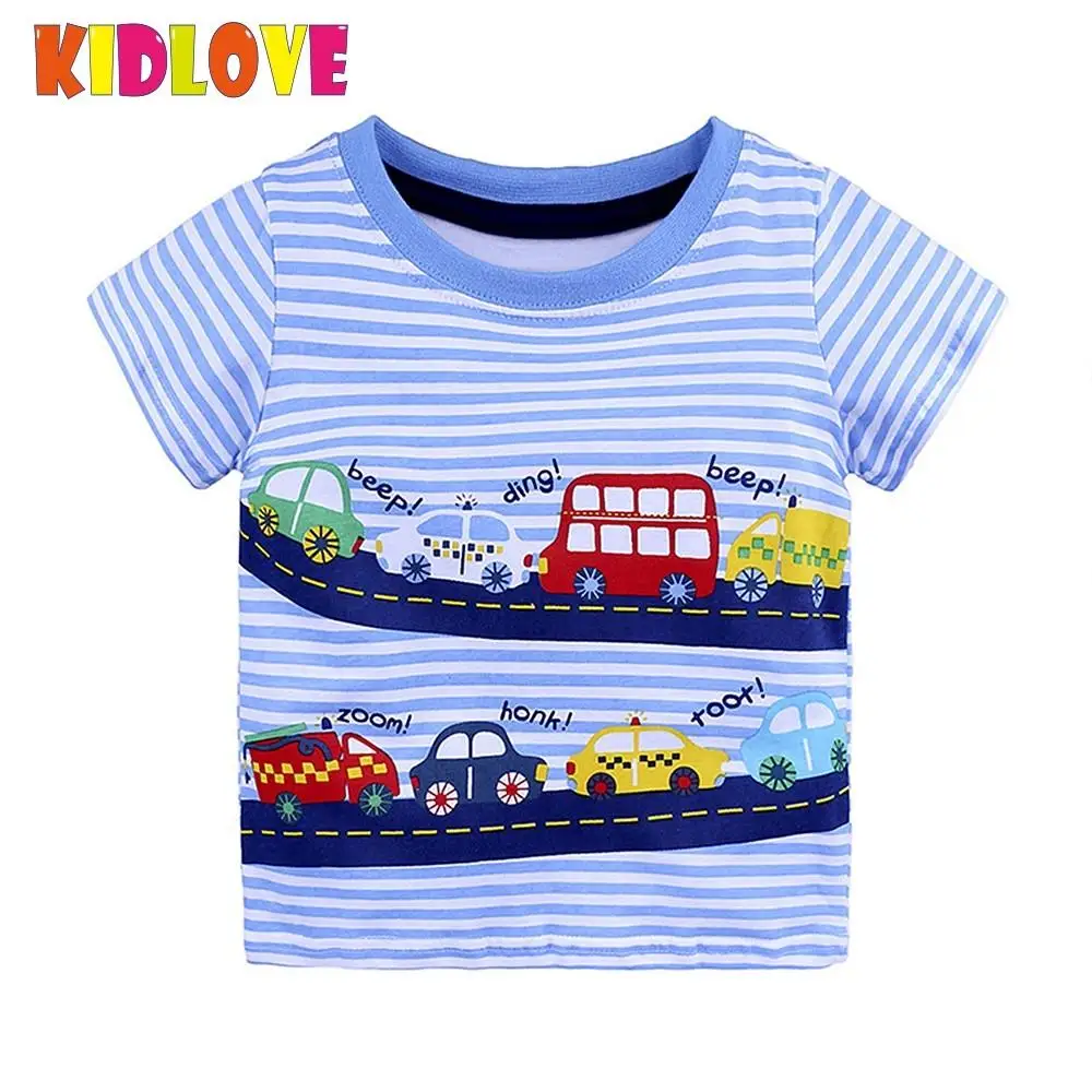 

KIDLOVE Cute Boys Soft Cotton Short-Sleeve T-Shirts Cartoon Airplane Printing Round-Neck Tops Unisex Kids Birthday Festival YI0