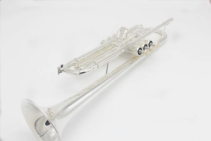 Высокая труба LT 180S-90 Посеребренная профессиональная Bb Труба Музыкальные инструменты с кожаный чехол