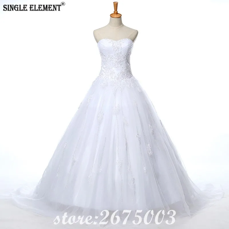 

SINGLE ELEMENT Real Photo Princess Lace Ball Gown Bridal Wedding Dresses