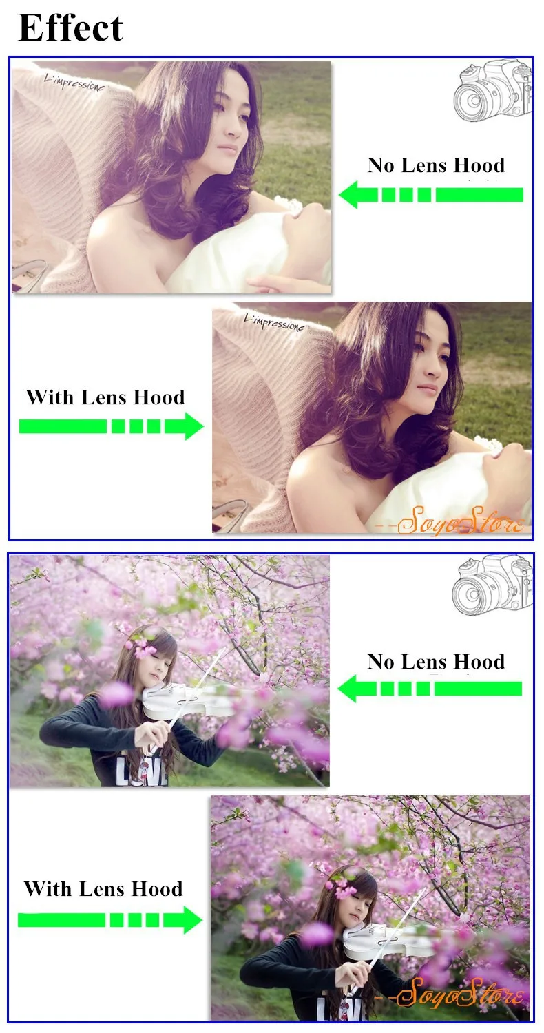 Paraluce Reversibile Per Canon EF-S 18-55mm IS STM - Compatibile Con 700D, 100D - Foto 13