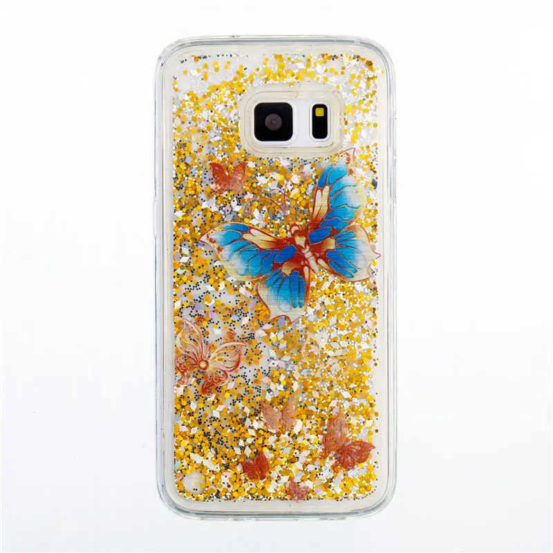 Красочным рисунком чехол для samsung Galaxy S7 Динамические Liquid Мягкие TPU случае телефон