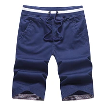 HTLB Бренд Одежды Мужские Шорты Лето Мода Повседневная 5 Цвет твердые Хлопок Slim Fit Короткие Штаны Плюс Размер 510