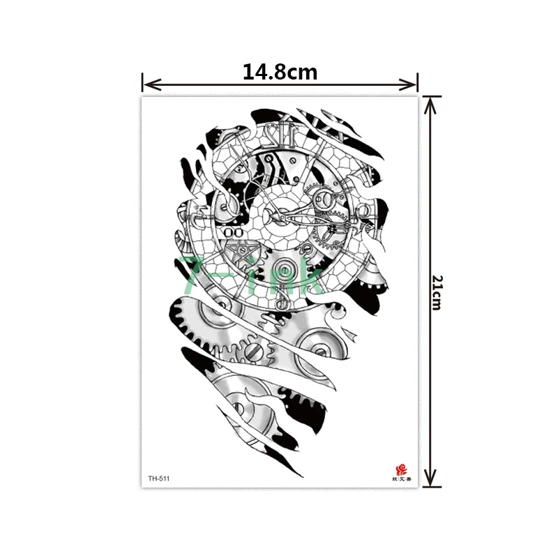 2019 Новые Временные татуировки стикер боди-арт механических передач часы воды передачи поддельные татуировки флеш-тату для мужчин и женщин