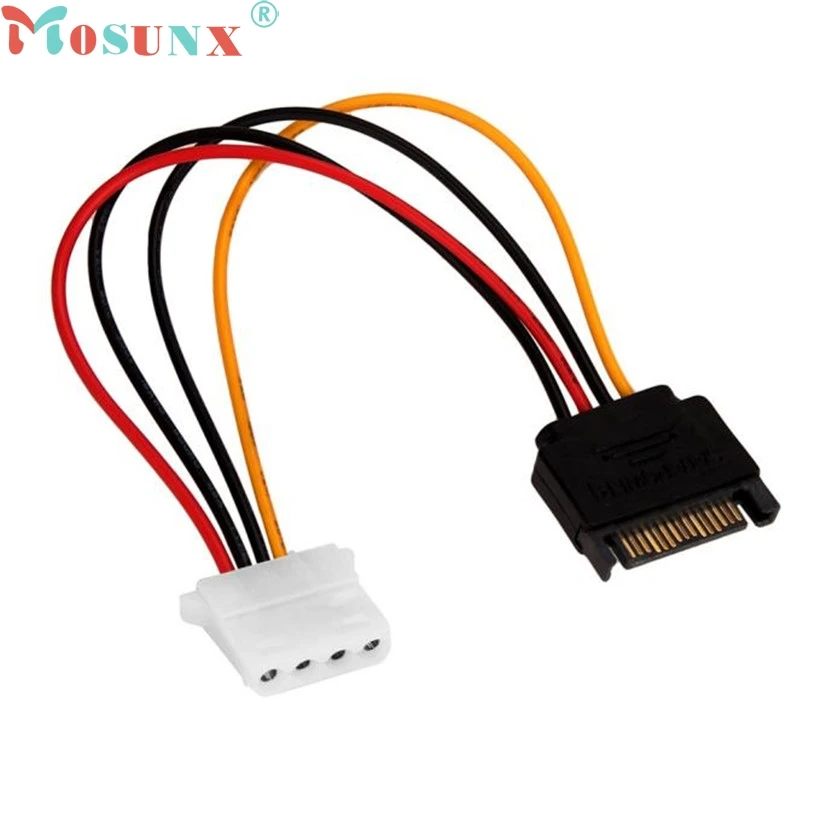 Ecosin2 Serial ATA SATA 15 P на жесткий диск 4 P IDE Мощность соединительный кабель питания 20 см 17Mar16