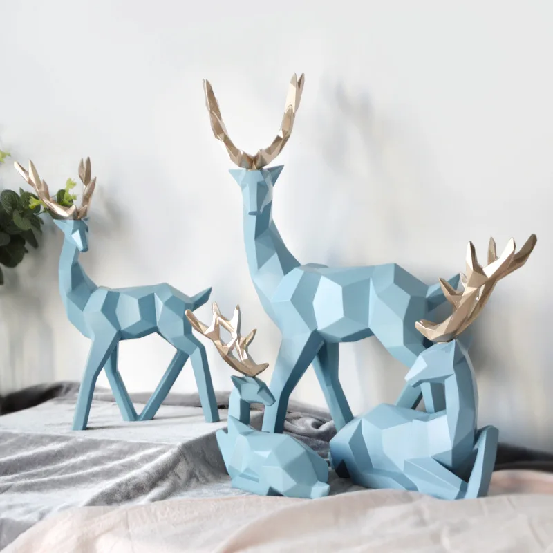 Nordic Style Creative Lucky Deer Resin Crafts Ornaments Modern Home Decorations Statue Office TV Cabinet Wine Cabinet Sculpture Nordic Style Creative Lucky Deer Resin Crafts Ornaments Modern Home Decorations Statue Office TV Cabinet Wine Cabinet Sculpture