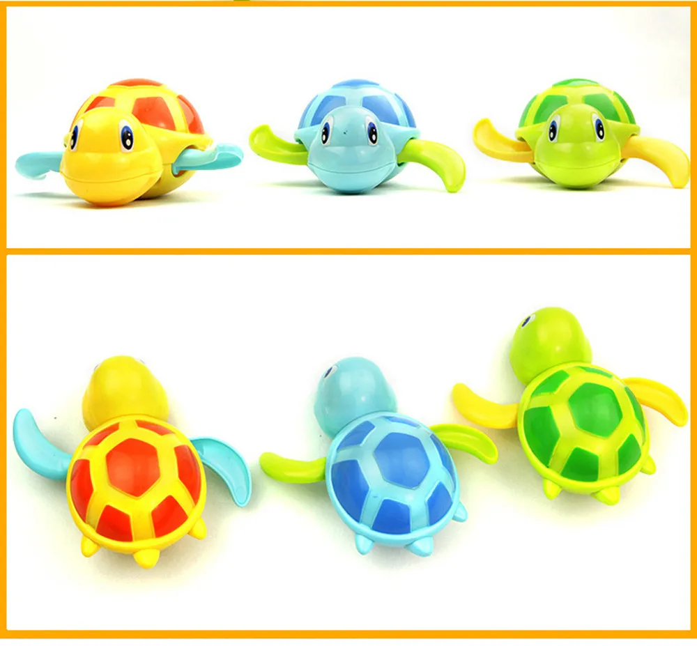 Kids 2018 Baby Multi-type Wind Up 1pc Chain Bathing Tortoise Shower Clockwork water baby toys Shower Clockwork for children