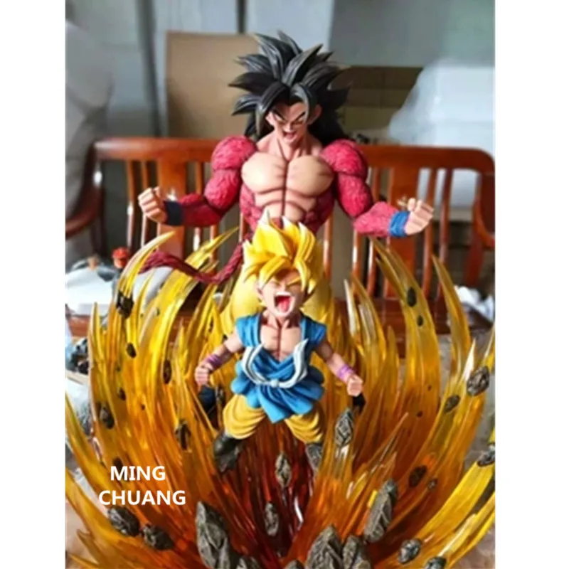 23,6" Статуя Dragon Ball Saiyan Son Goku бюст со светодиодный светильник портрет головы GK фигурка Коллекционная модель игрушки 60 см коробка D915