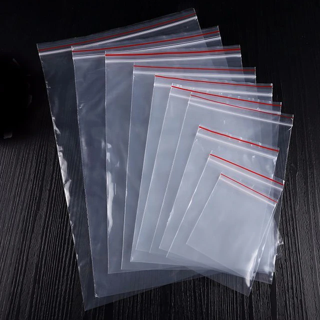 25 Pieces Resealable Vacuum Air Tight Clear LDPE Zip Lock Plastic Bag  multiple sizes to choose from