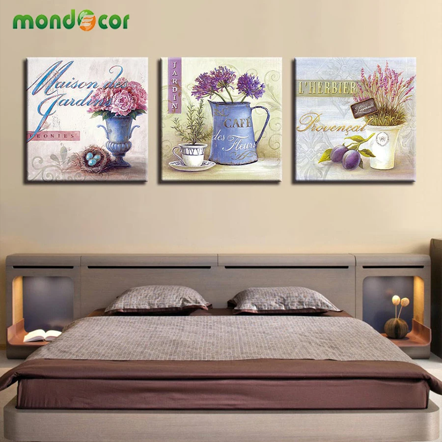 

Lavender Flower In Bottle Poster and Print Abstract Landscape Wall Art Pictures Canvas Painting for Living Room Home Ddecoration