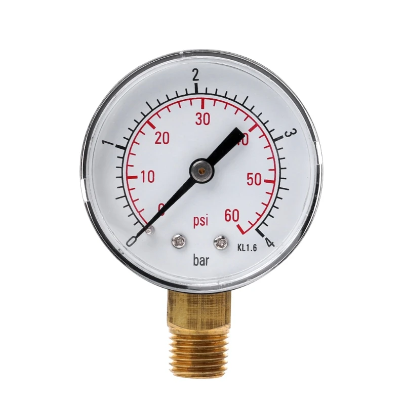 0 60 PSI Gauge Manometer Pressure Tester 1/4" NPT Mini Pressure Gauge