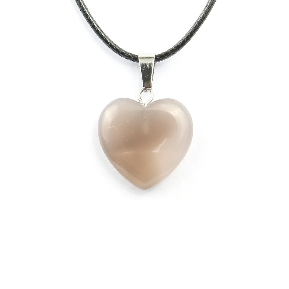 Натуральный камень кулон в форме сердца кристалл агат ожерелье хорошее качество ожерелье Подвески 20*6 мм
