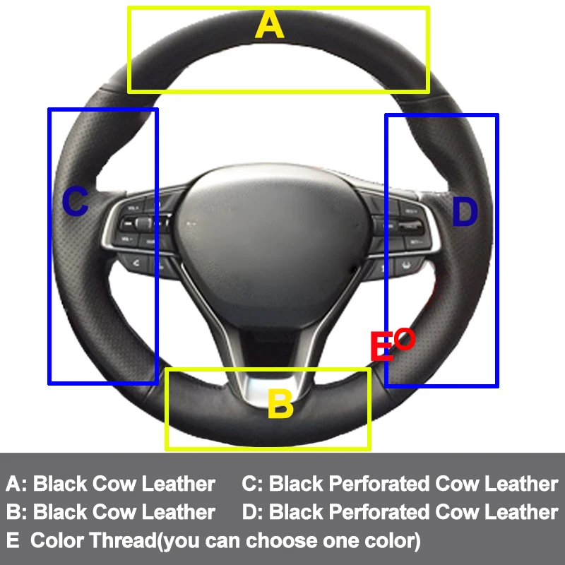 Ручная швейная крышка рулевого колеса автомобиля Volant верхний слой коровья кожа Stuurhoes Volant для Honda Accord 10 Insight