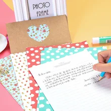 1 шт. творческий свежий и прекрасный Канцелярские конверт комплект романтической любви хлопок и выразительные канцелярские 3 конверт+ 6 канцелярские