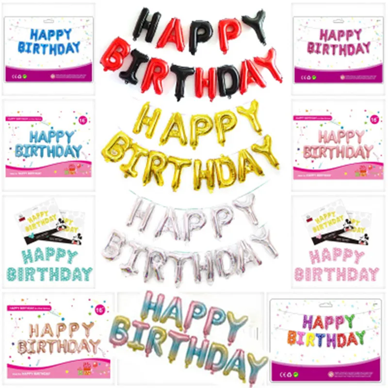 Воздушный шар из фольги FELIZ буквенный алфавит с надписью Happy Birthday|Воздушные шары и