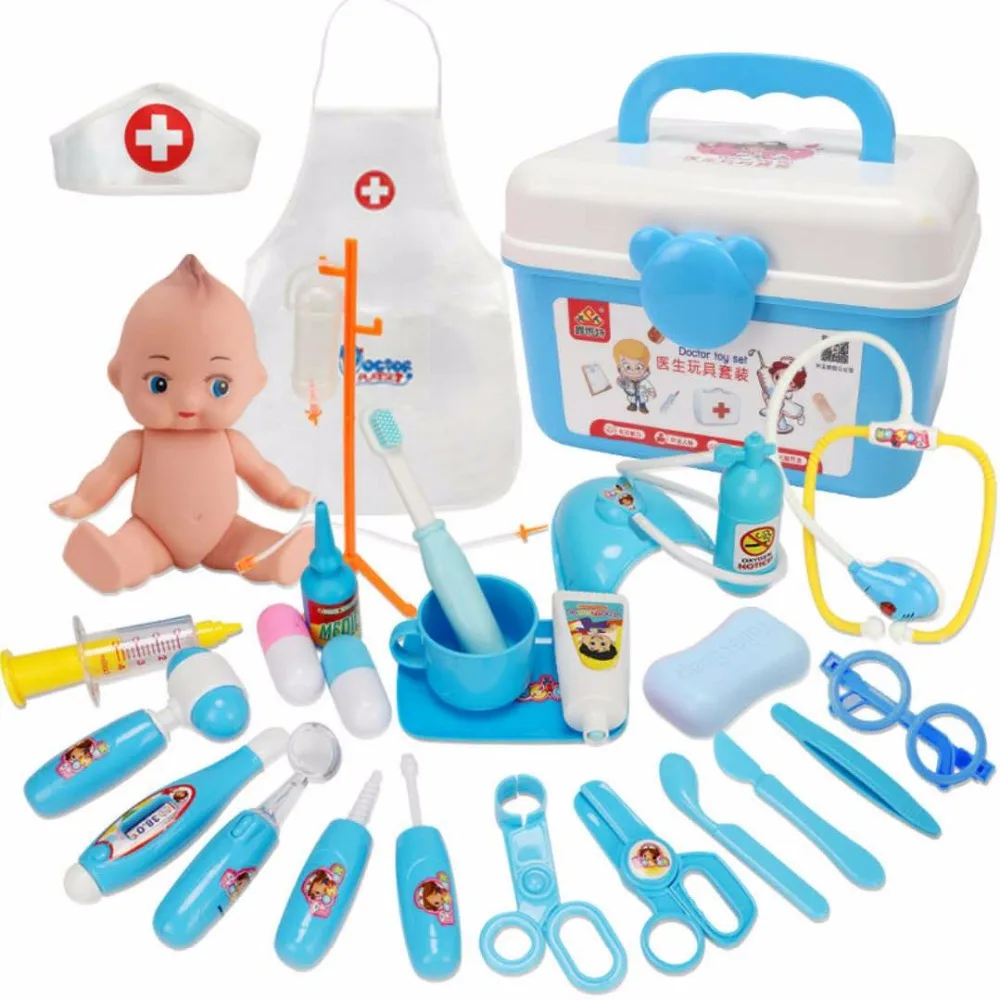 Kids Toys Doctor toy Set Baby Suitcases Medical kit Cosplay Dentist