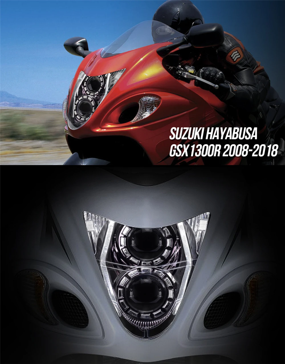 KT Полный светодиодный фонарь для Suzuki Hayabusa GSX1300R 2008- V2