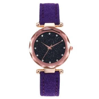 

saat New Fashion Magnetic Starry Sky Clock Female Quartz Leather Watches Women Ladies Casual Dress Quartz Wristwatch reloj mujer