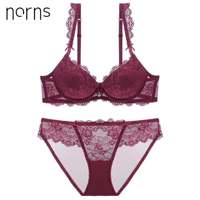  Norns women lingerie set Embroidery lingerie Flower sexy bra porno push up femme and bralette trans