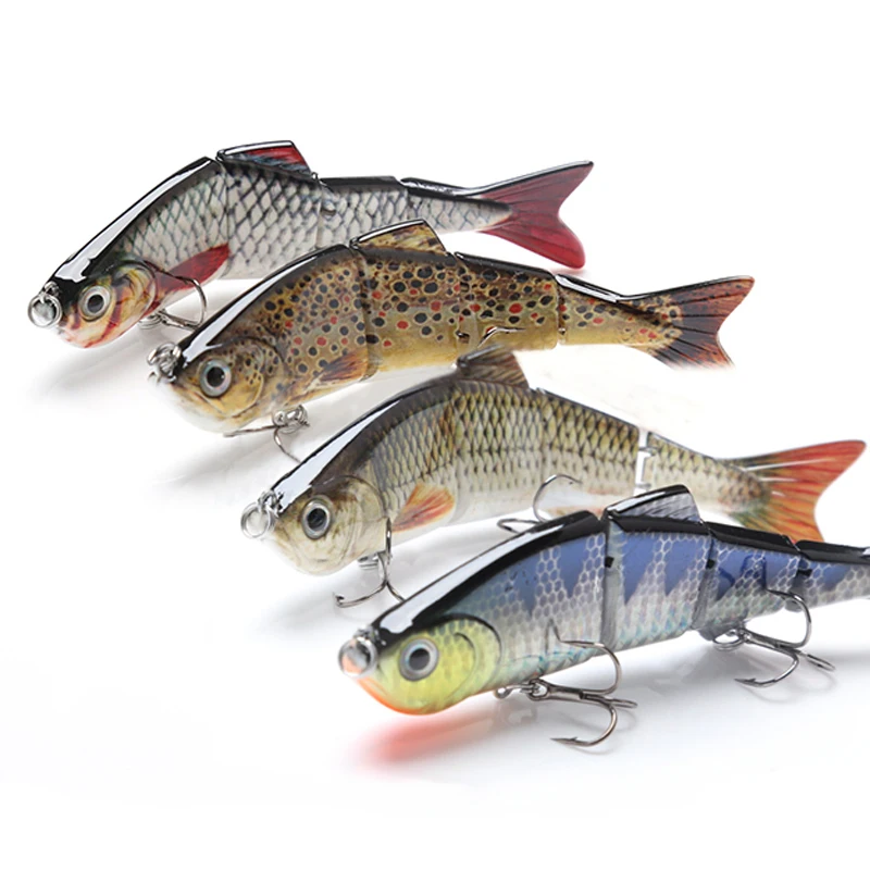 

DONQL Fishing Lure Minnow 12cm 17g Multi-section Crankbait Wobblers Hard Baits With 3D Eyes Treble Fishing Hooks Lure