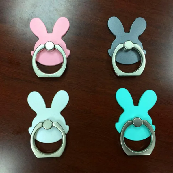 360 Degree Rabbit Design Phone Holders Plastic Finger Ring Mobile Phone Smartphone Stand Holder For iPhone Samsung