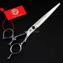 8,0 дюймов высокого качества Профессиональные ножницы для резки, 360 градусов вращения Fly Парикмахерские ножницы для волос с синим бриллиантом 1 шт, LZS0428