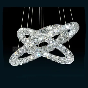 

Creative stainless steel crystal Pendant Lights led lamps Modern K9 crystal lamp led lustre light Free shipping 40CM 60CM 80CM