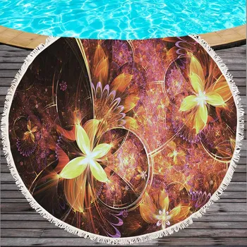

Wolf Warrior by SunimaArt Round Beach Towel Adults Wolf Printed Microfiber With Tassel Towel Indian Blanket Large Native Toalla