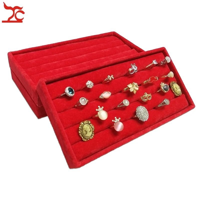 Buy 30Pcs Red Velvet Jewelry Display Organizer Storage