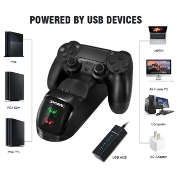 

Fast Gamepad Charging Dock For PS4 Dual Controller Charger Station Joystick Stand Holder Base for SONY PlayStation 4 Pro / Slim